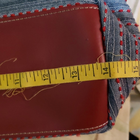 Chambray purse with oval handle [2] - Picture 5 of 8